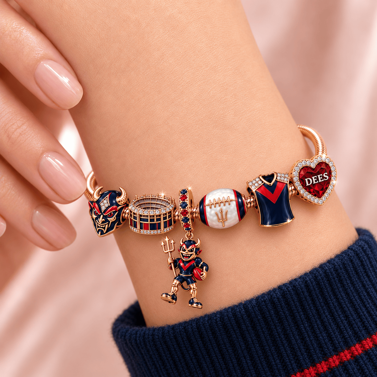 MBD Rose Gold Charm Bracelet Set TMH