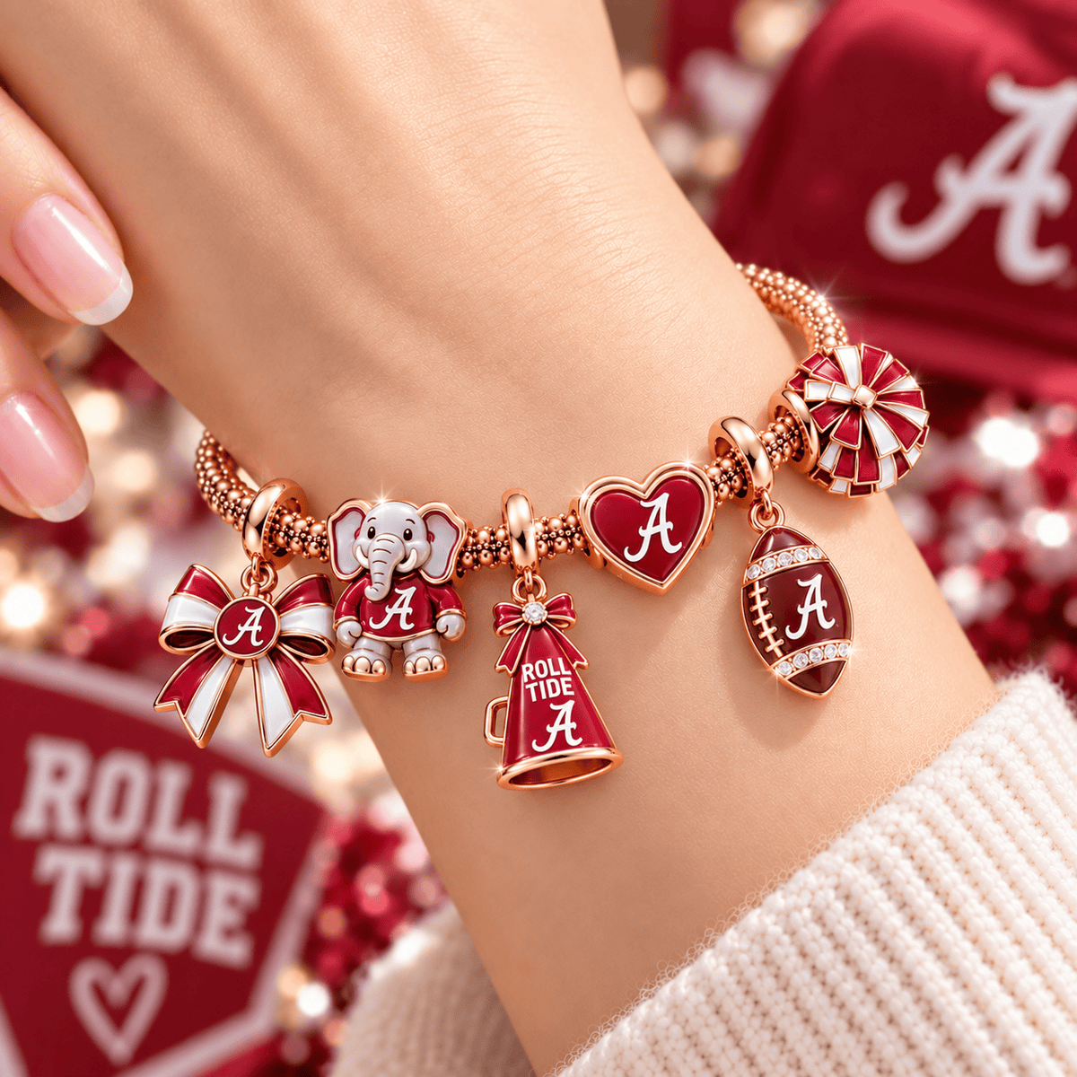 ACT Rose Gold Charm Bracelet Set TTTT