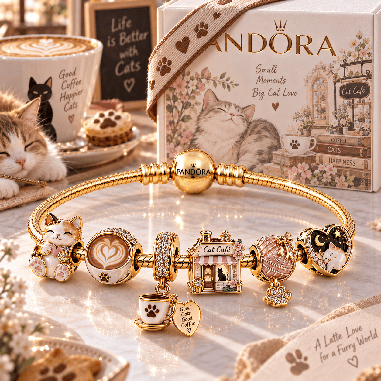 CCF Gold Charm Bracelet Set PTT