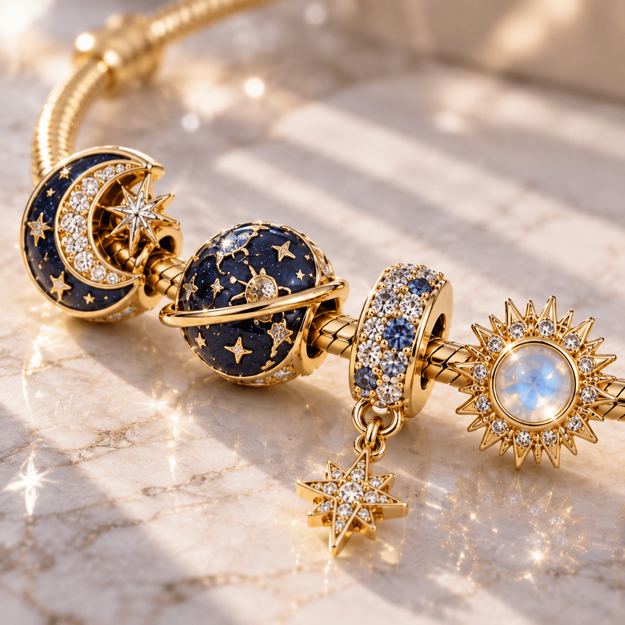 GLX Gold Charm Bracelet Set PTT