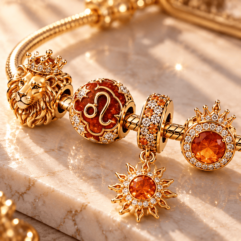 LEO Gold Charm Bracelet Set PTT