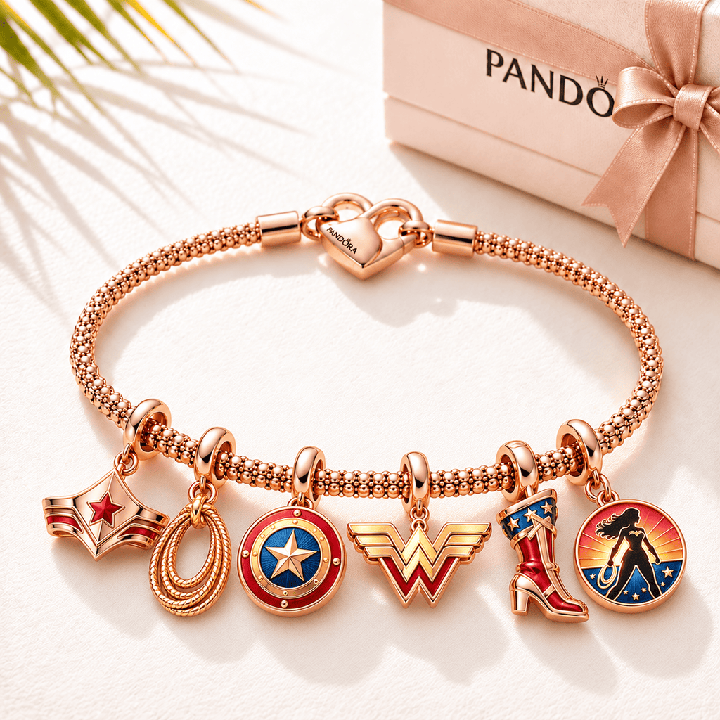 WDWM Rose Gold Charm Bracelet Set TTTT