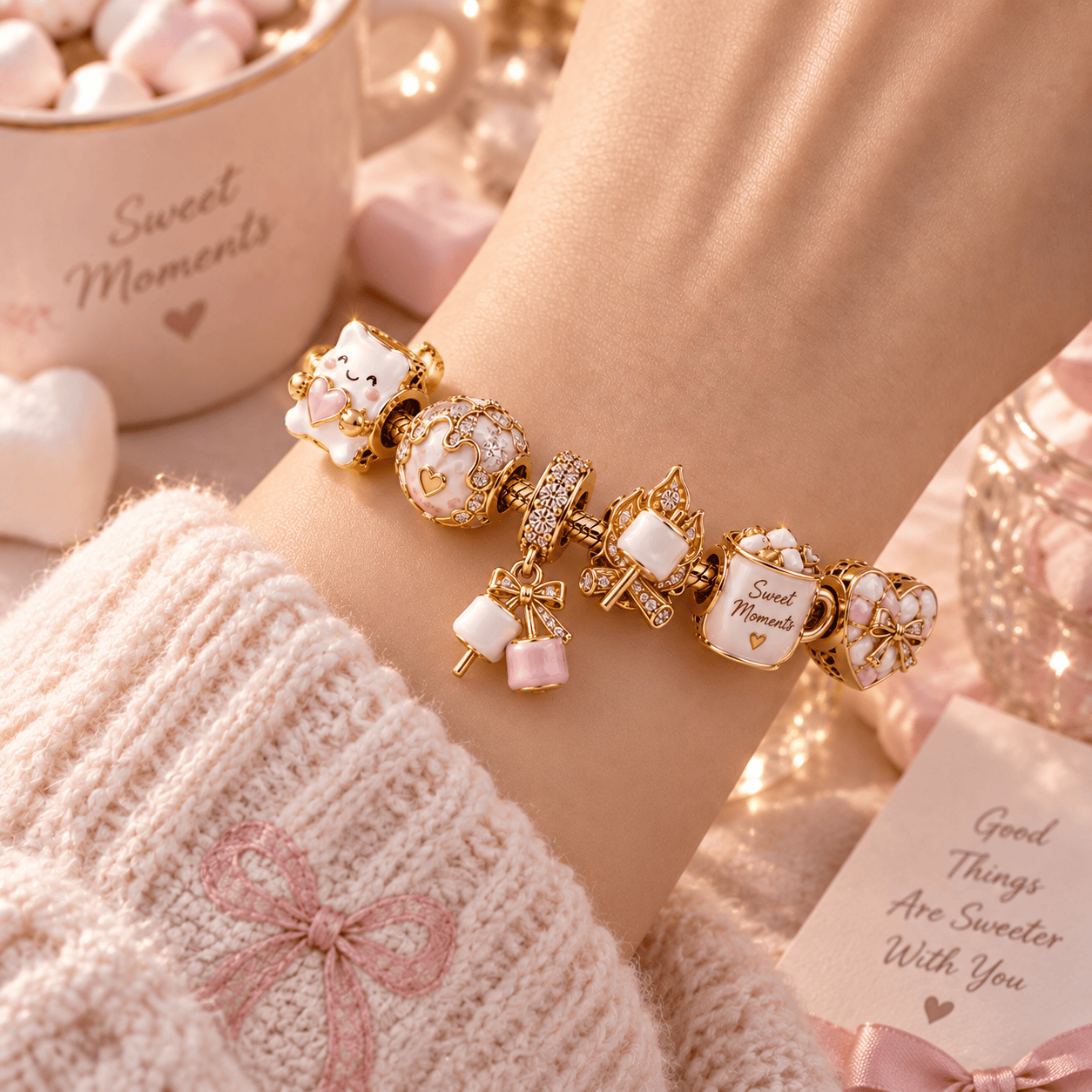 MML Gold Charm Bracelet Set PTT