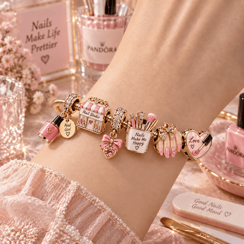 NAIL Gold Charm Bracelet Set PTT