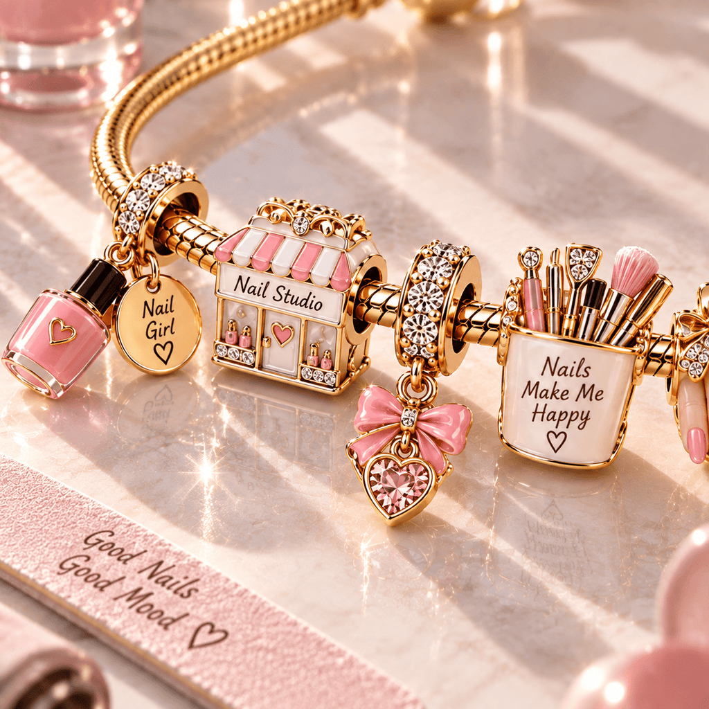 NAIL Gold Charm Bracelet Set PTT