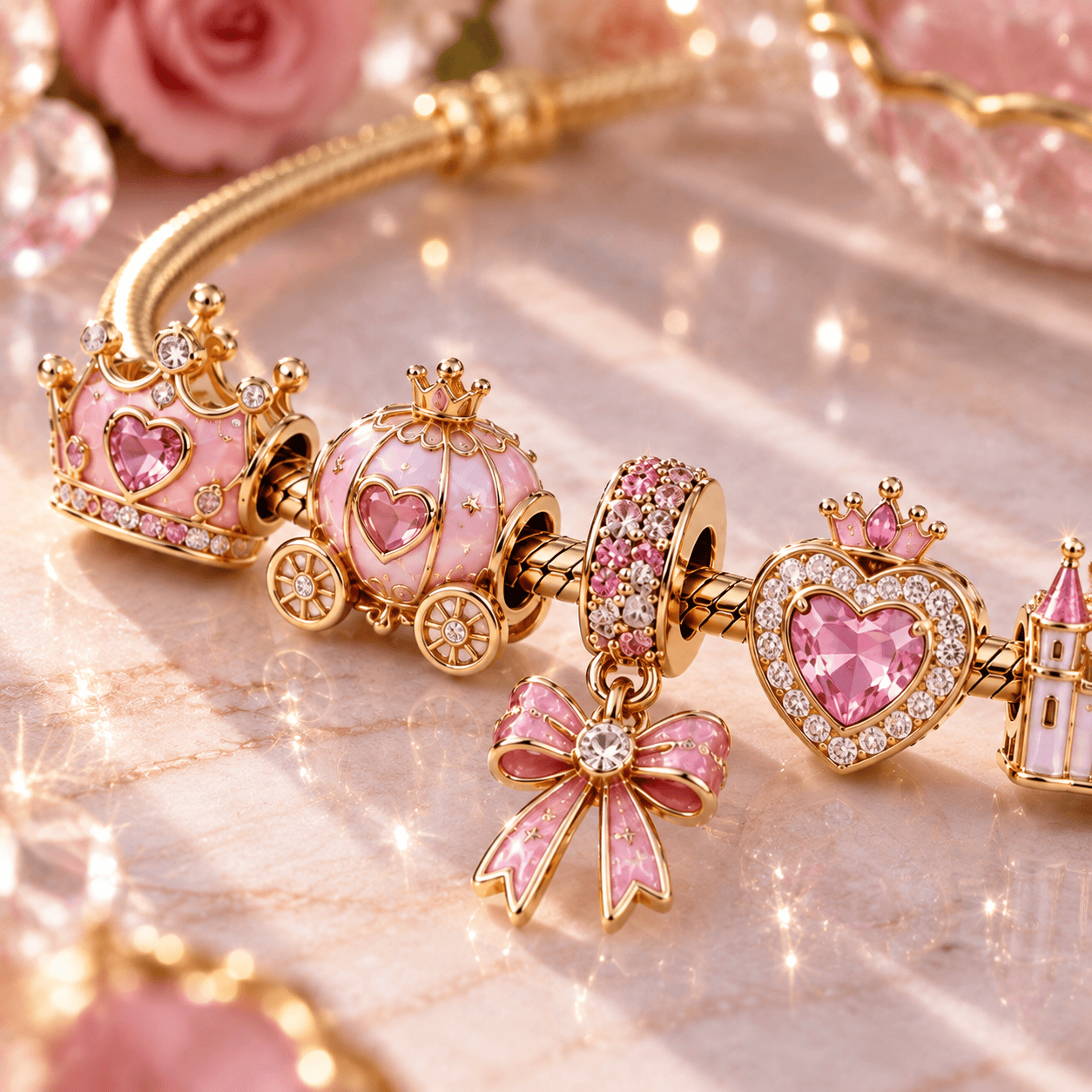 PPR Gold Charm Bracelet Set PTT