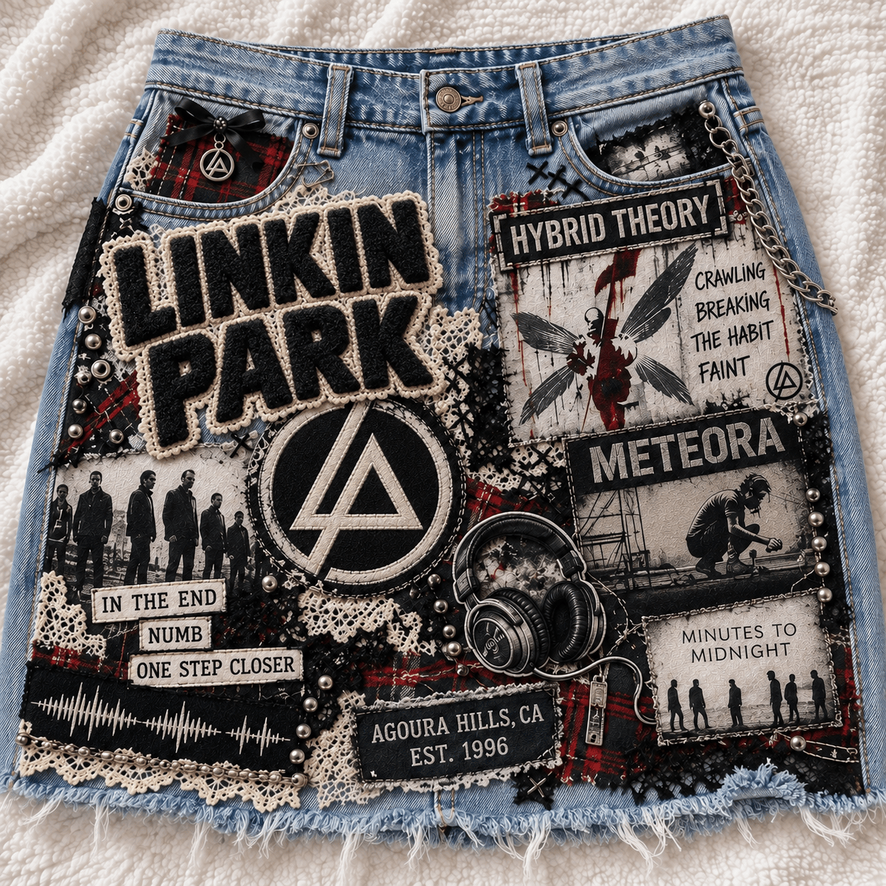 LKP Embellished Denim Skirt DNBN