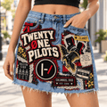 TOP Embellished Denim Skirt DNBN