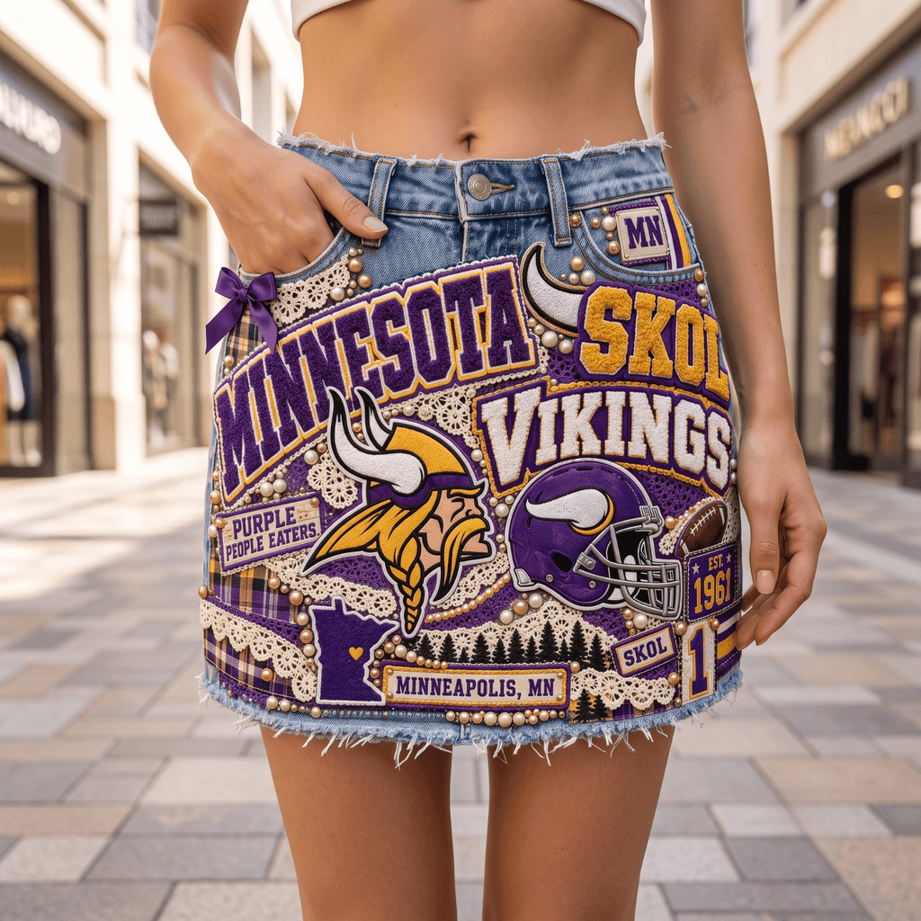 MNV Embellished Denim Skirt NTKO