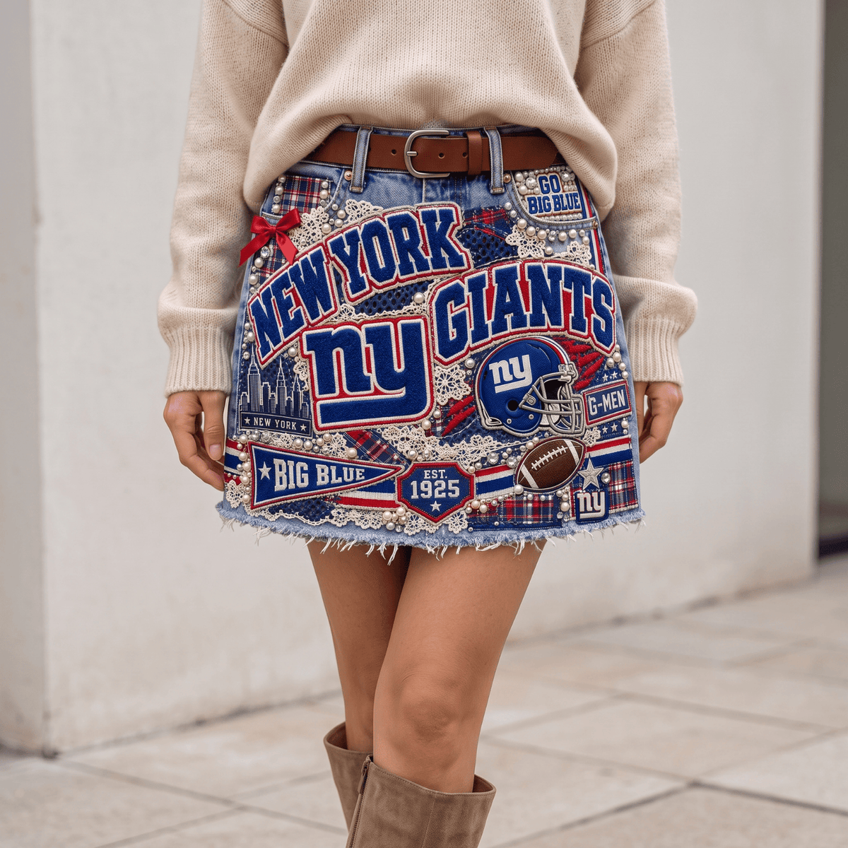 NYG Embellished Denim Skirt NTKO