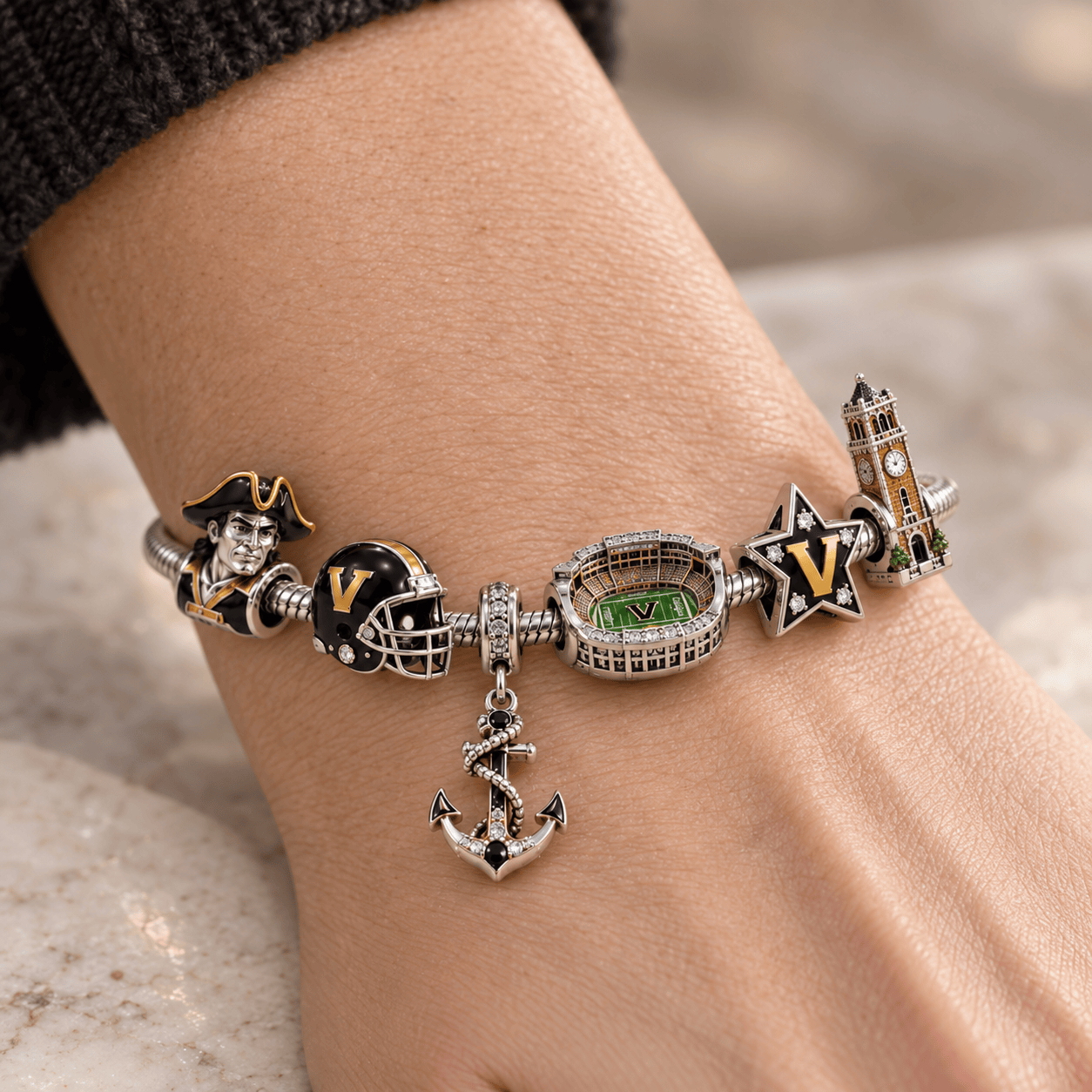 VDBC Silver Charm Bracelet Set PTKL