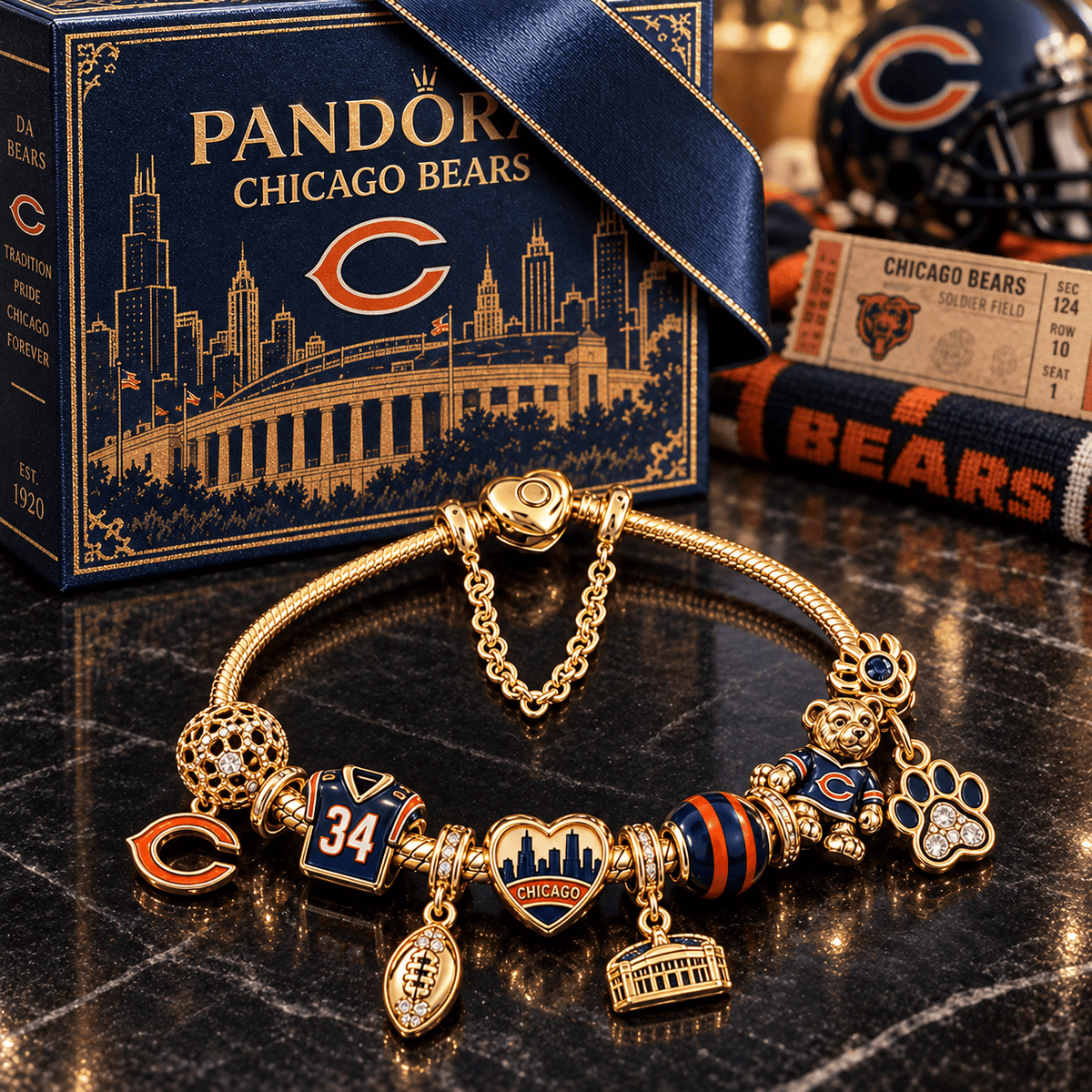 CCB Gold Charm Bracelet Set PTKL