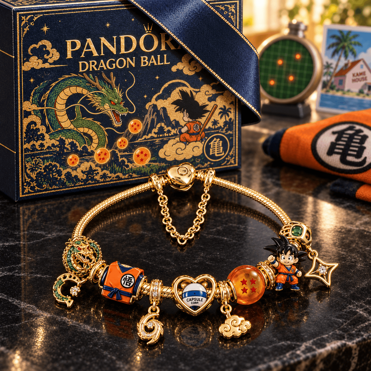 DRGB Gold Charm Bracelet Set PTKL