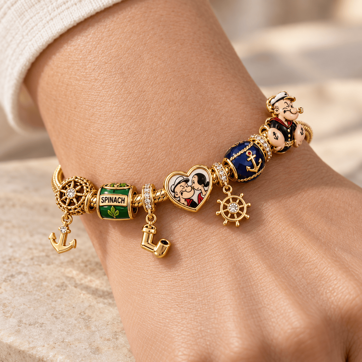 POPE Gold Charm Bracelet Set PTKL