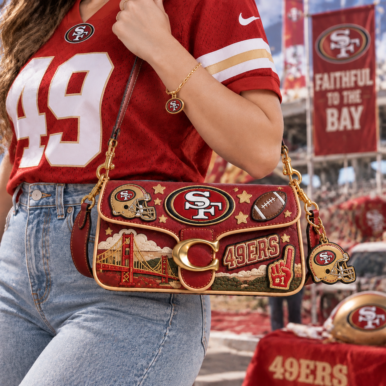 Premium SF49 Coach Shoulder Cross With Charm NPL
