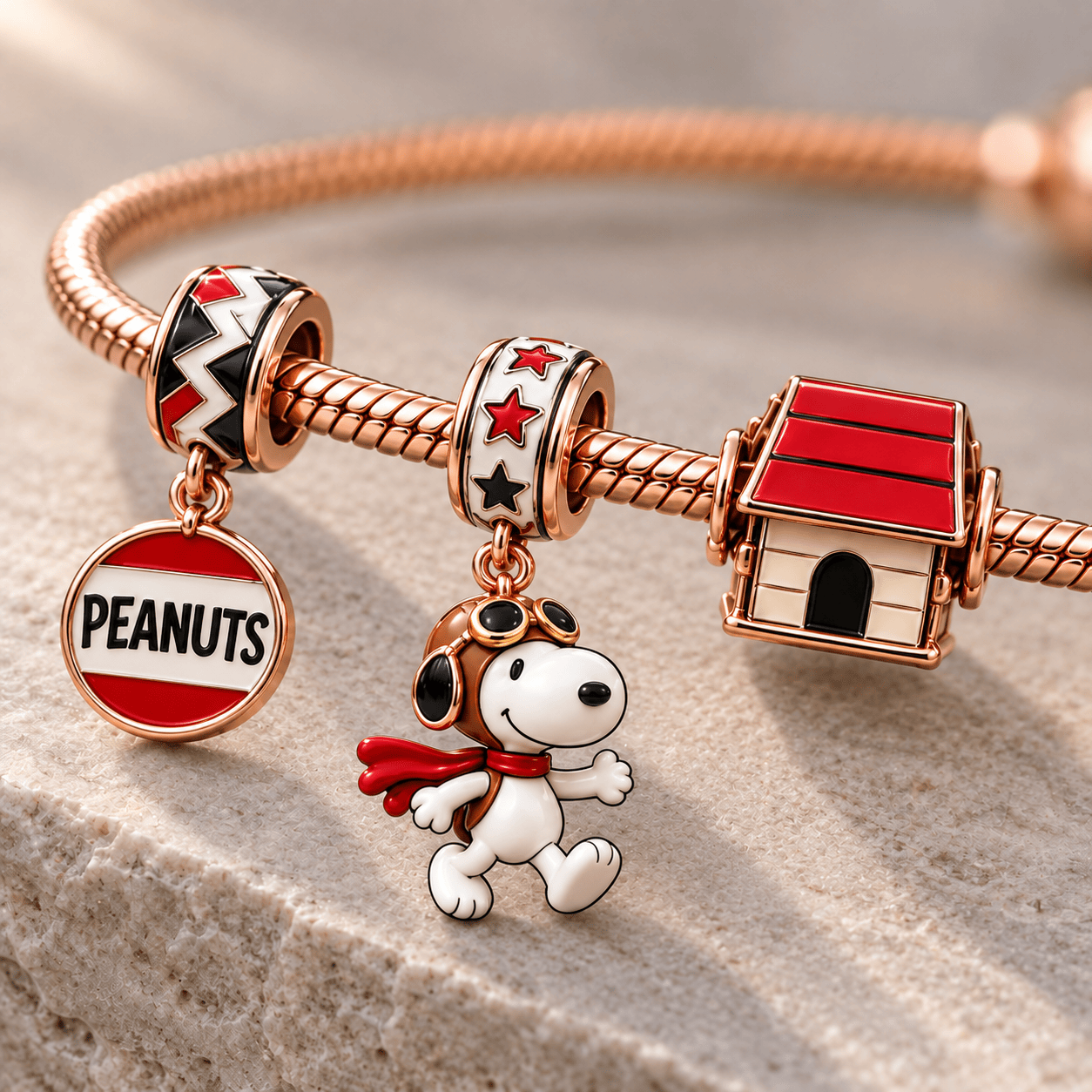 SPNY Rose Gold Charm Bracelet Set HQH