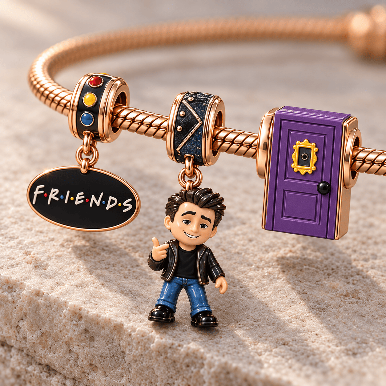 FRS Rose Gold Charm Bracelet Set HQH