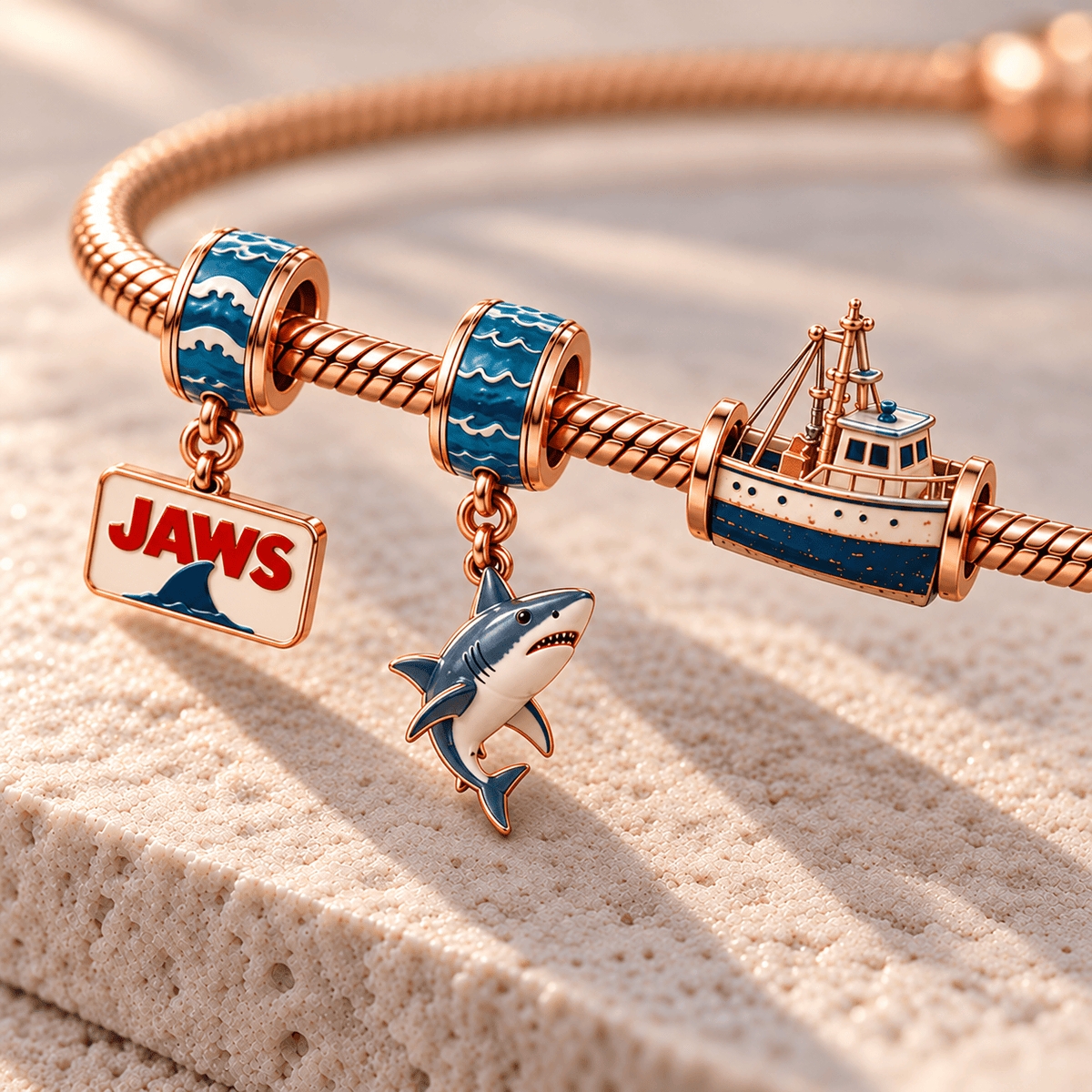 JAWS Rose Gold Charm Bracelet Set HQH