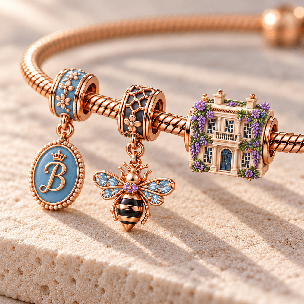 BGT Rose Gold Charm Bracelet Set HQH