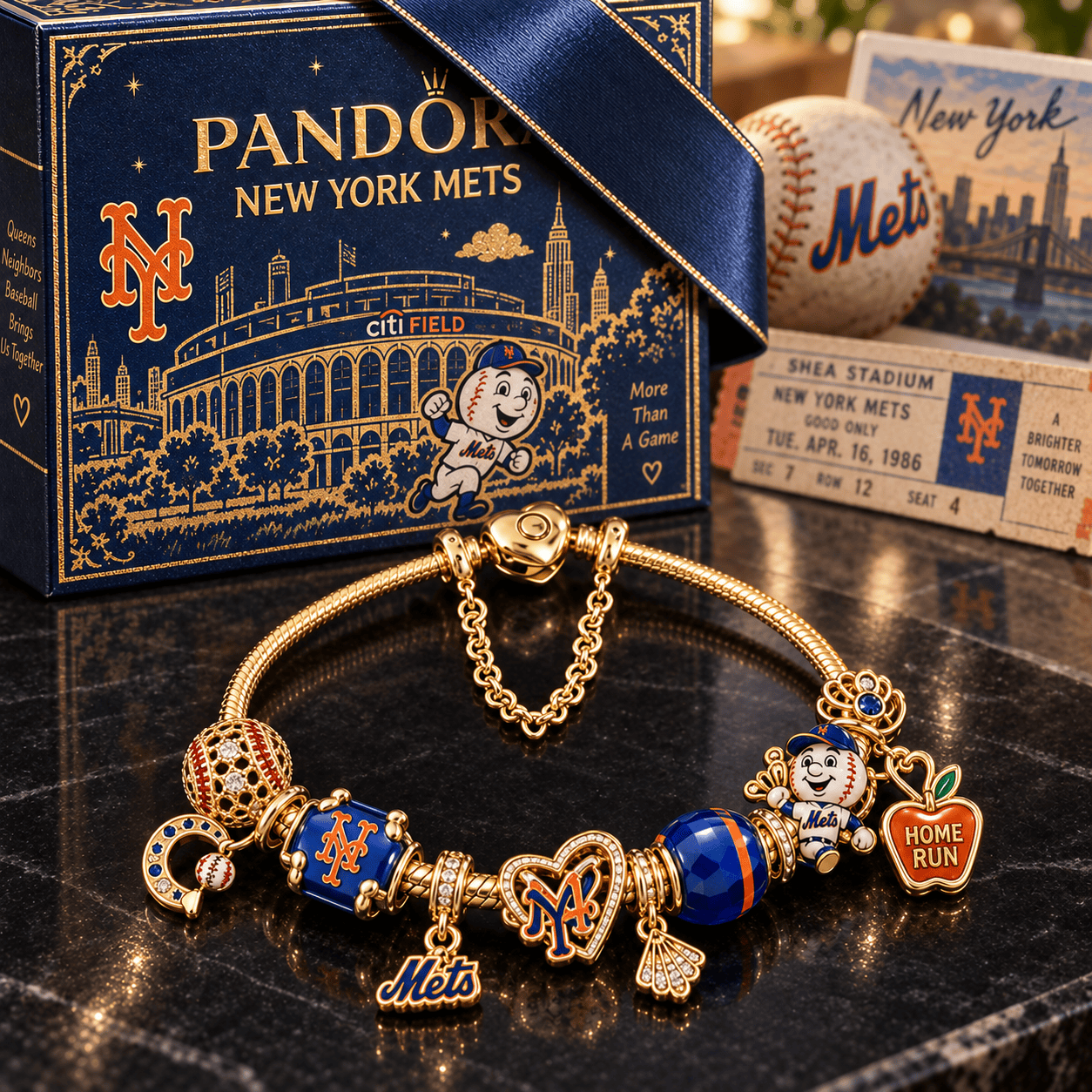 NYM Gold Charm Bracelet Set PTKL