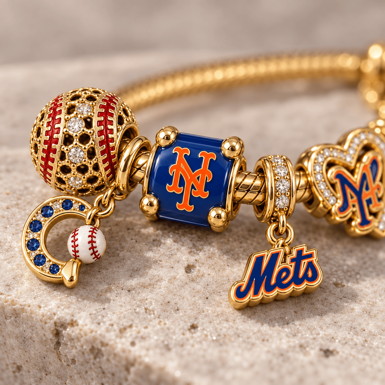 NYM Gold Charm Bracelet Set PTKL