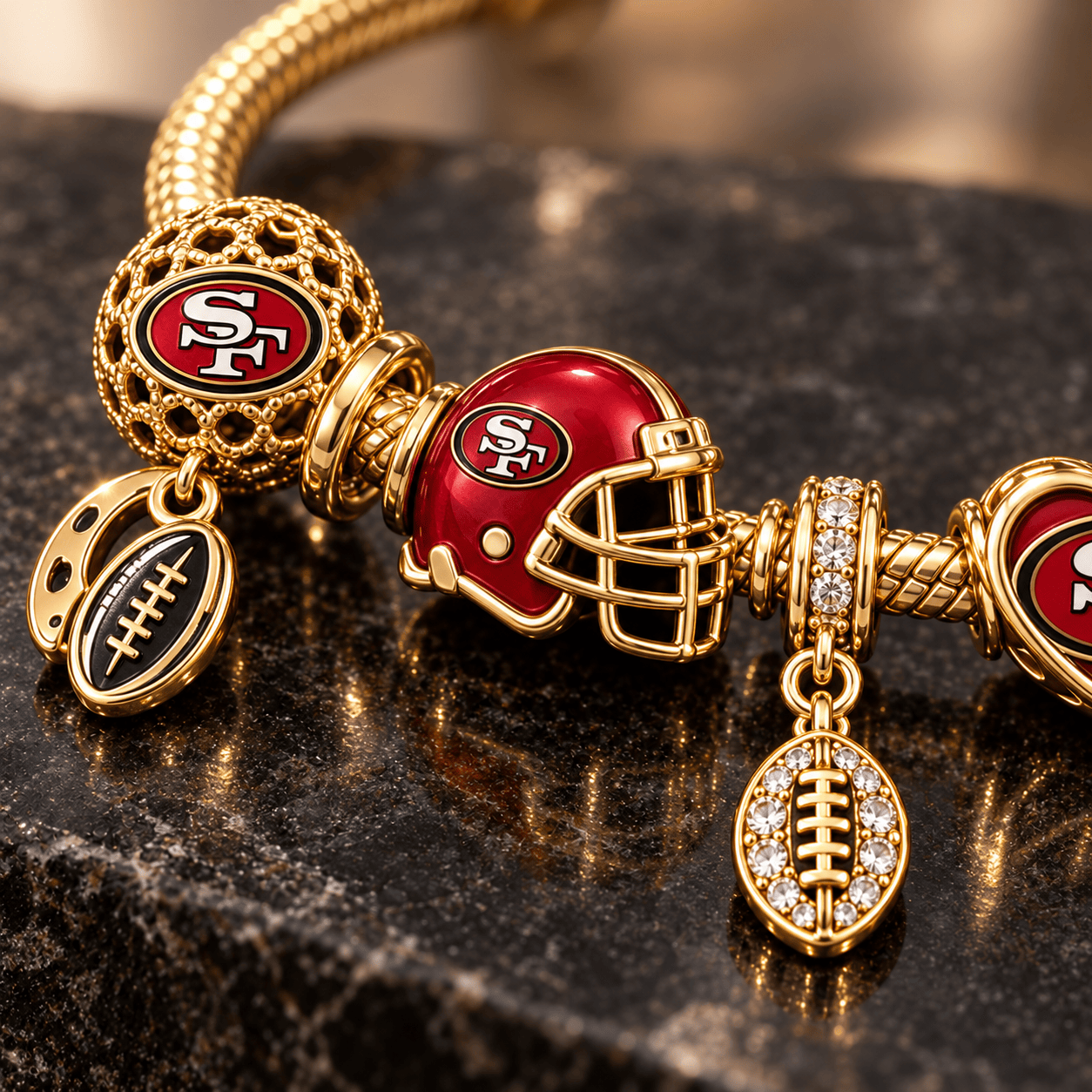 SF49 Gold Charm Bracelet Set PTKL