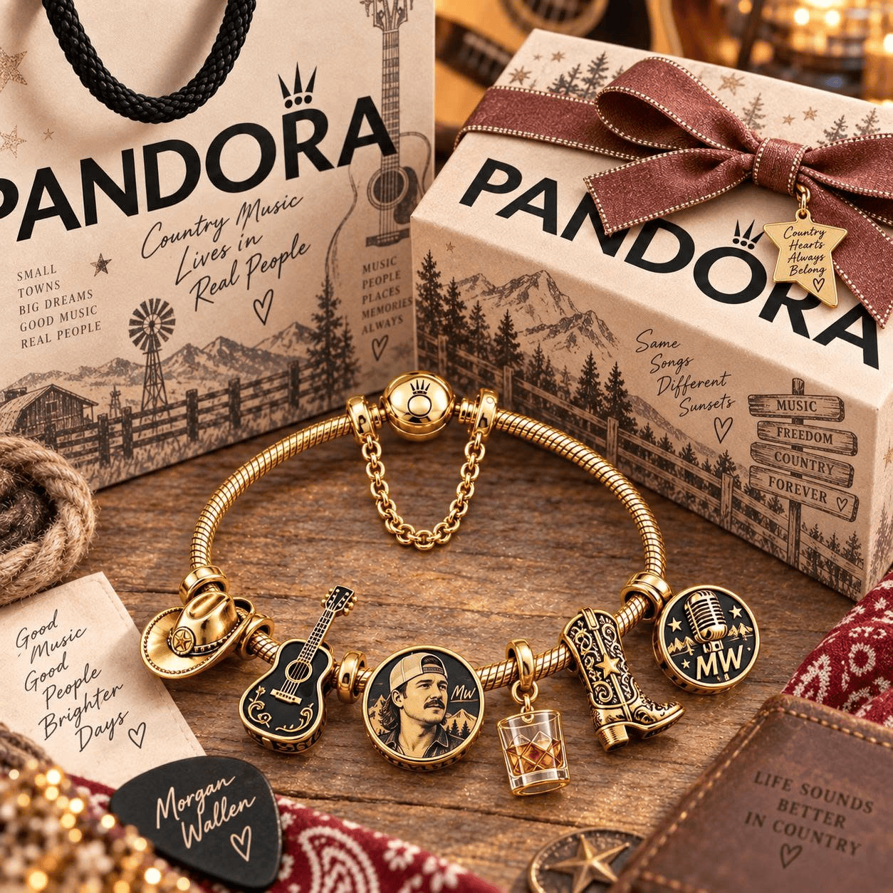 MGWL Gold Charm Bracelet Set TTN