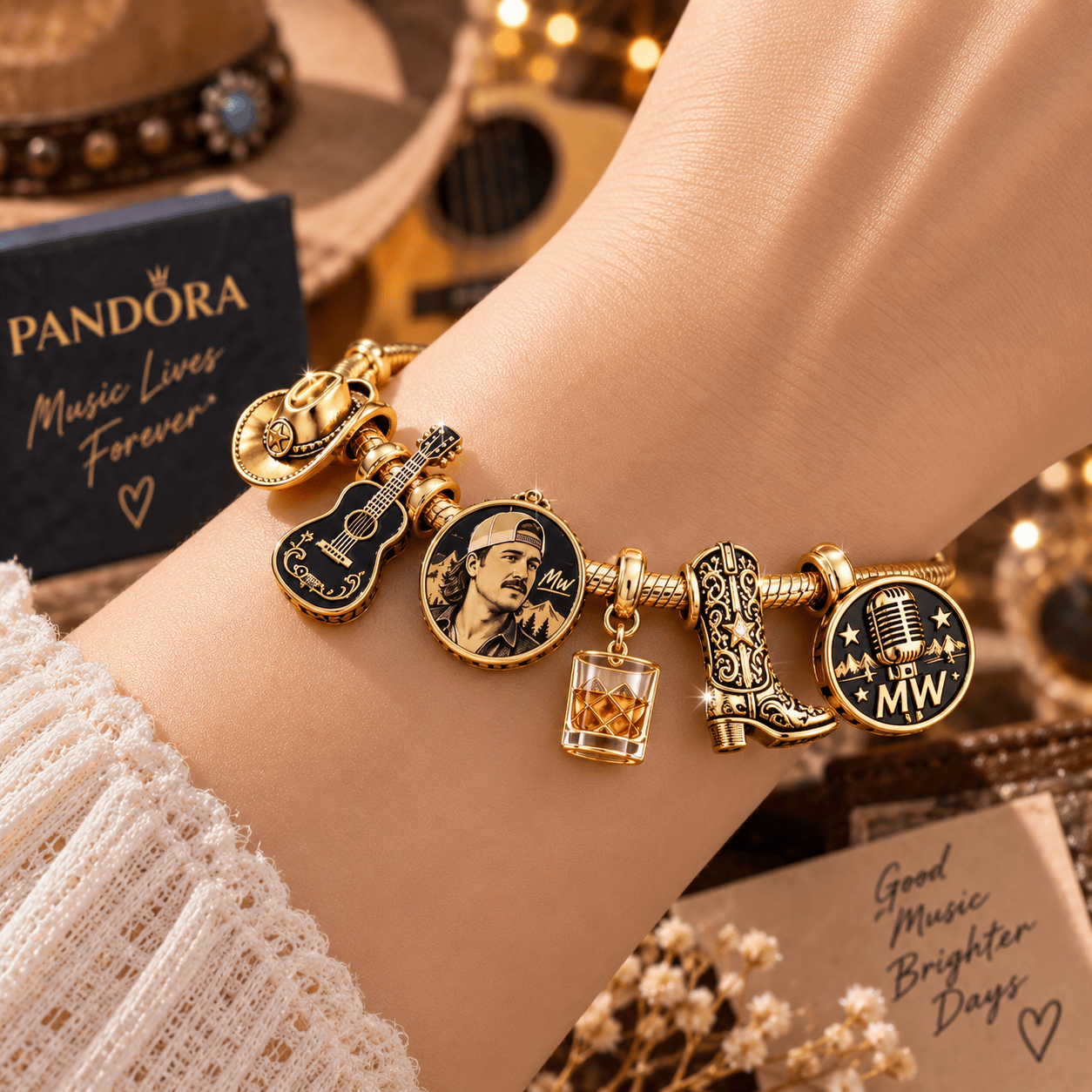 MGWL Gold Charm Bracelet Set TTN