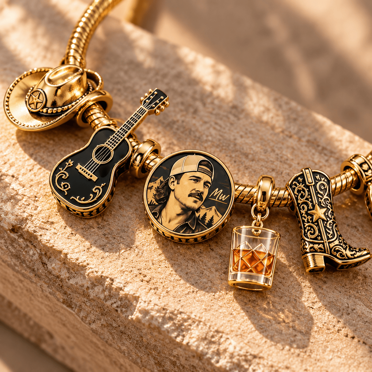 MGWL Gold Charm Bracelet Set TTN