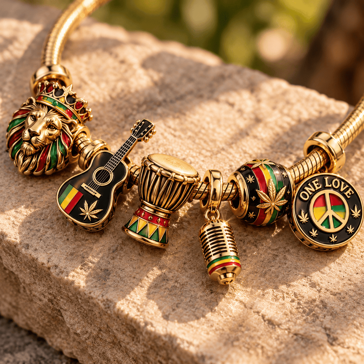 BML Gold Charm Bracelet Set TTN