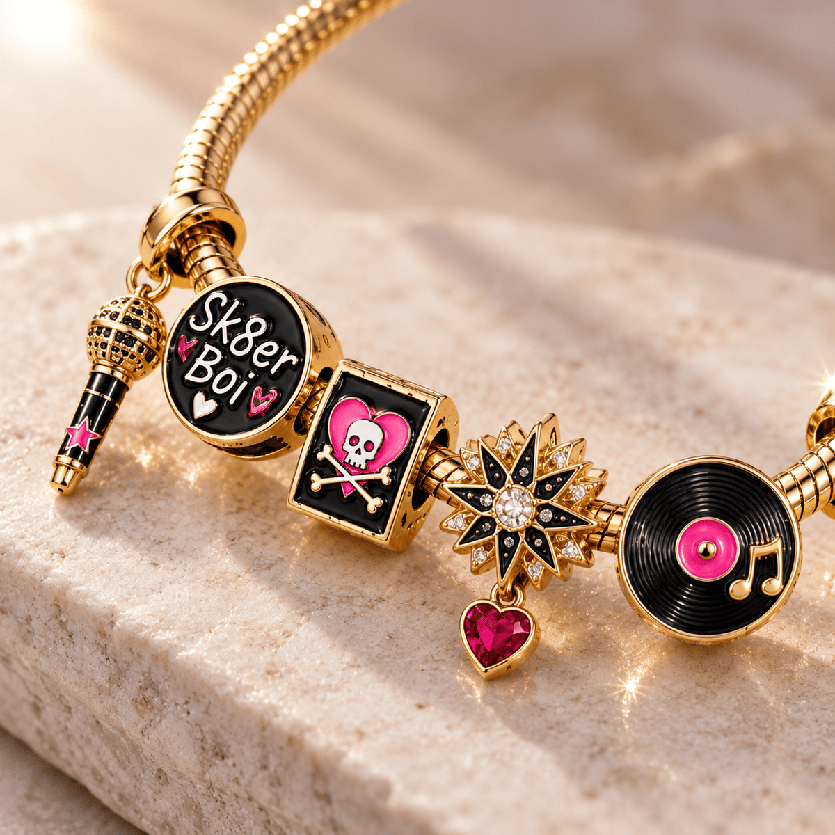 AVLV Gold Charm Bracelet Set PTT