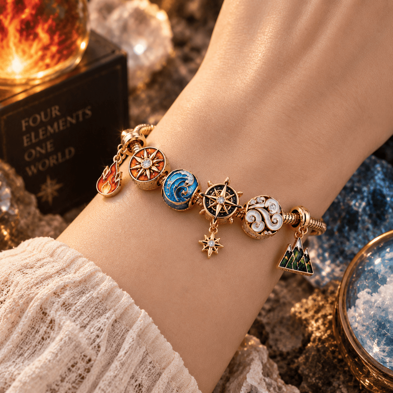 ELE Gold Charm Bracelet Set PTT