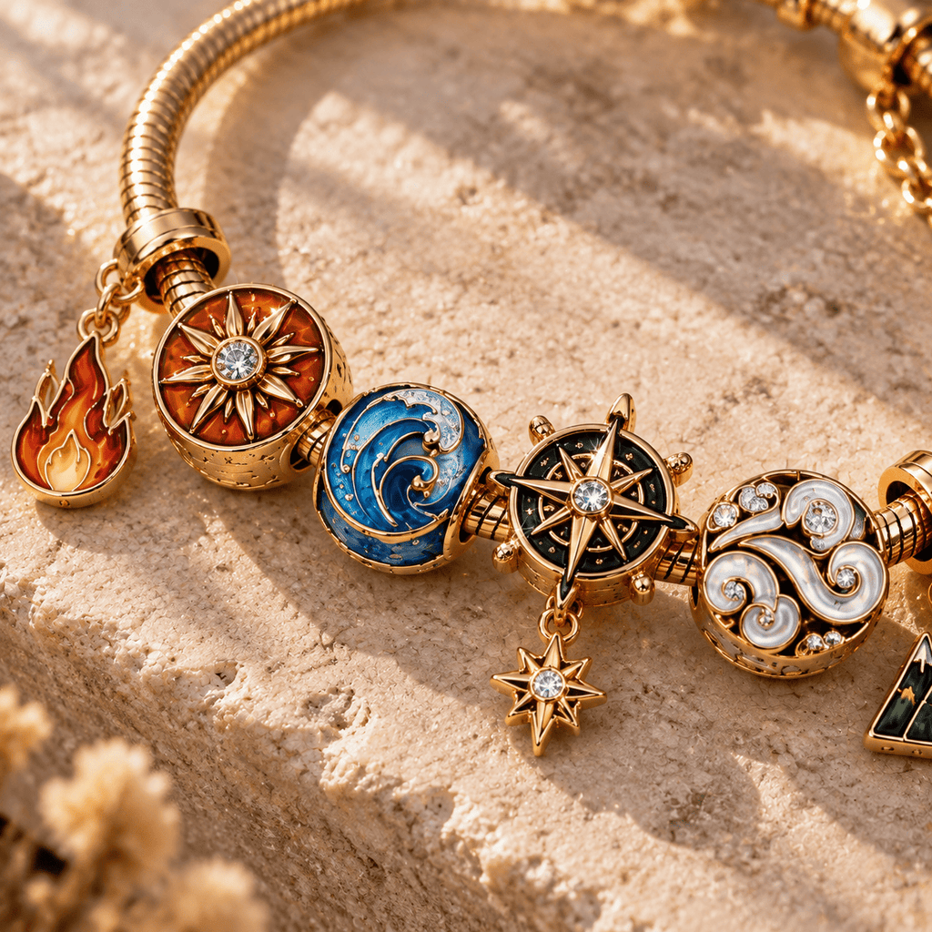 ELE Gold Charm Bracelet Set PTT