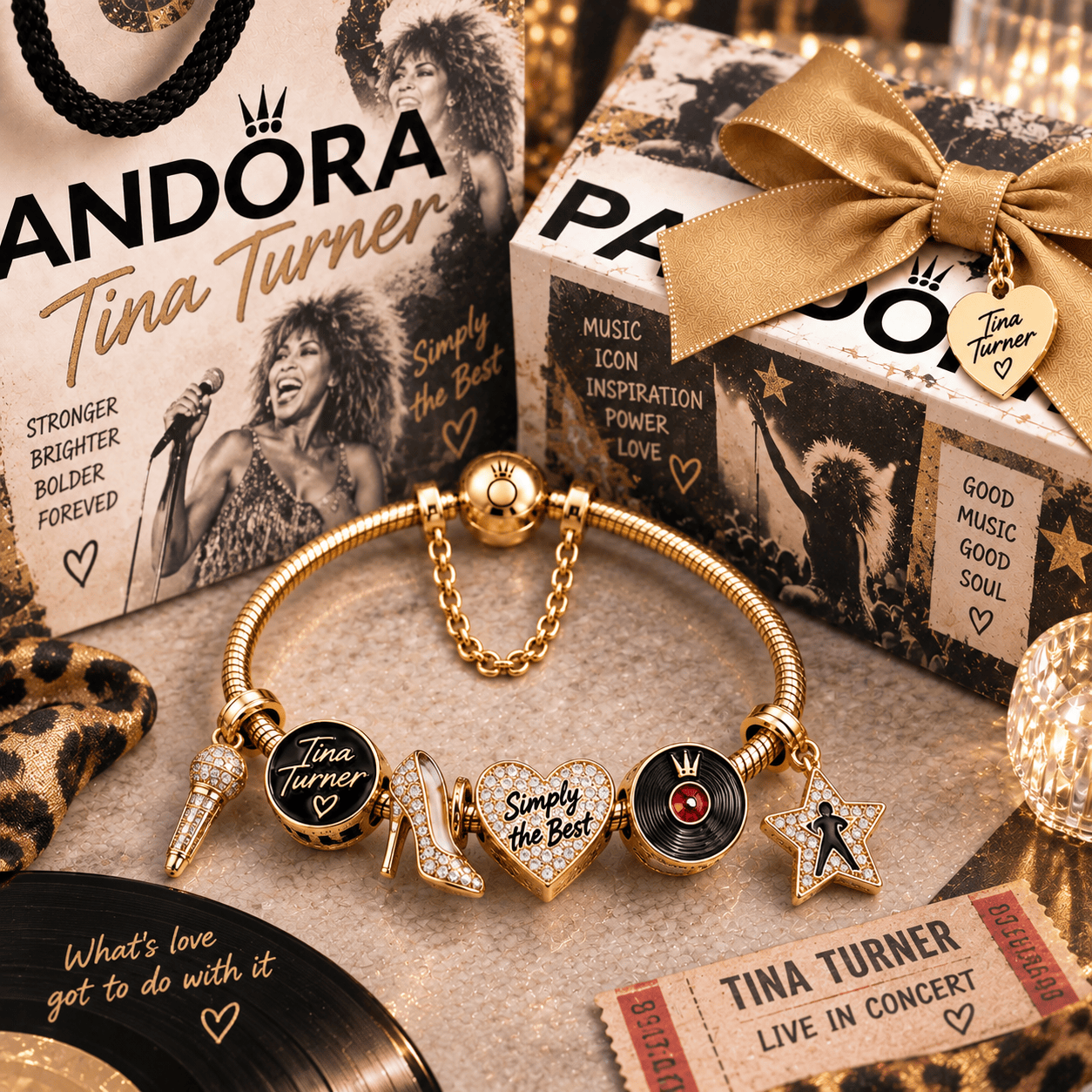 TNTN Gold Charm Bracelet Set PTT