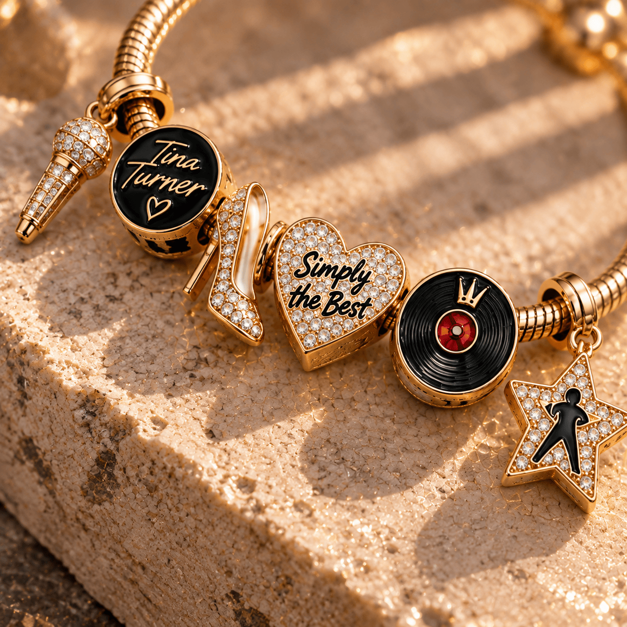 TNTN Gold Charm Bracelet Set PTT