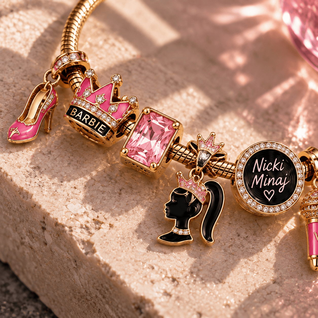NKM Gold Charm Bracelet Set PTT