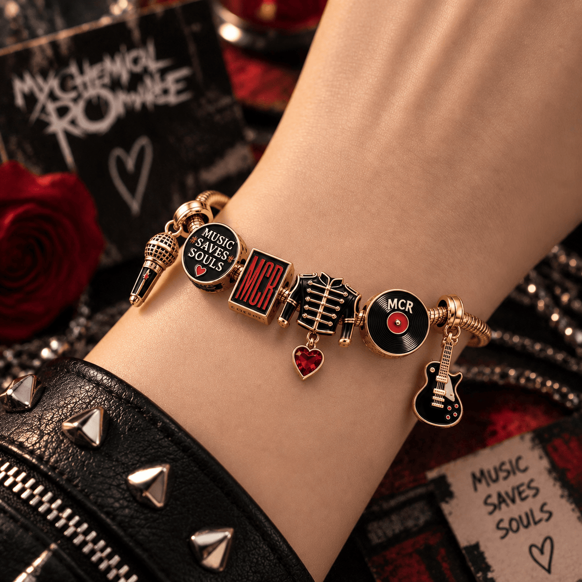 MCR Gold Charm Bracelet Set PTT