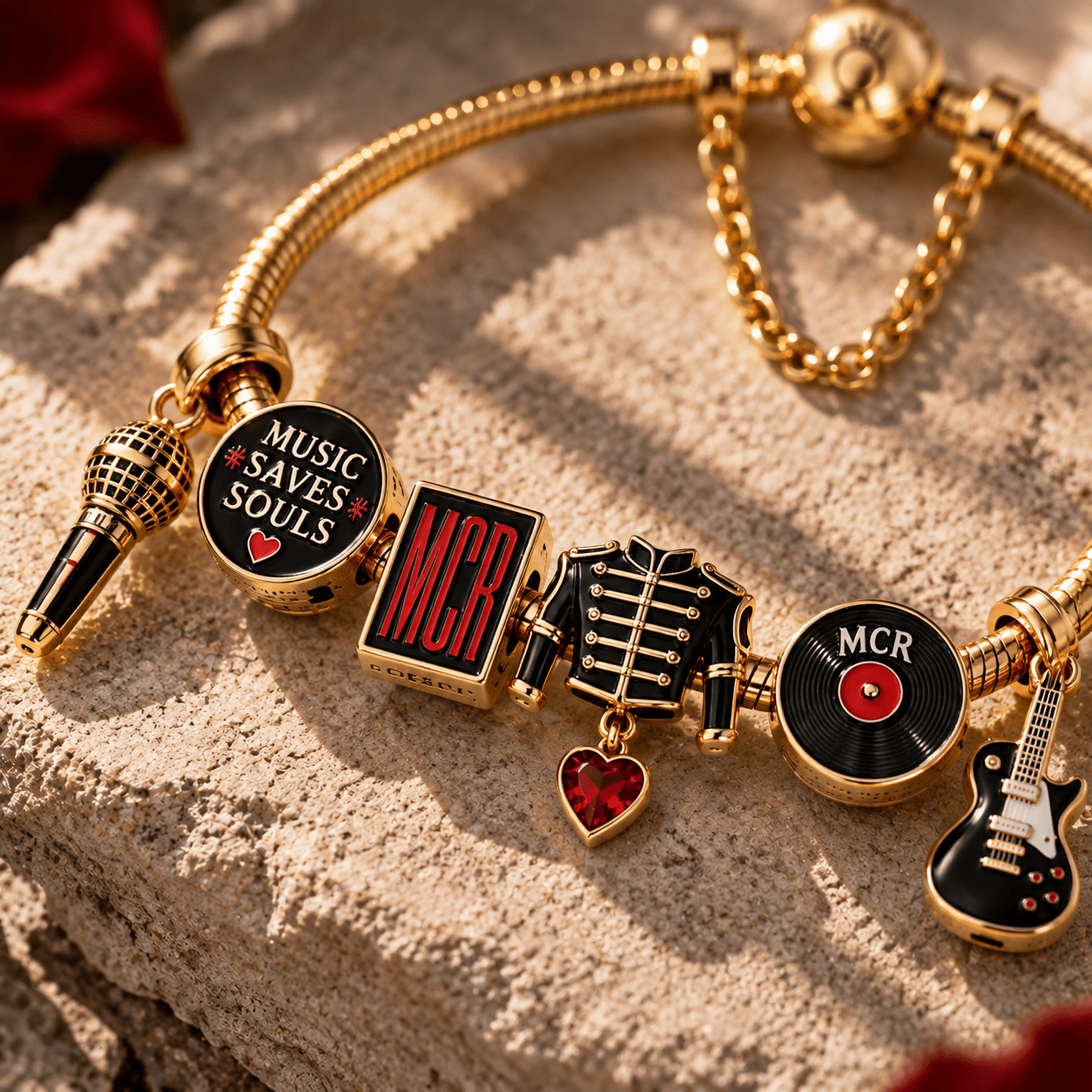 MCR Gold Charm Bracelet Set PTT