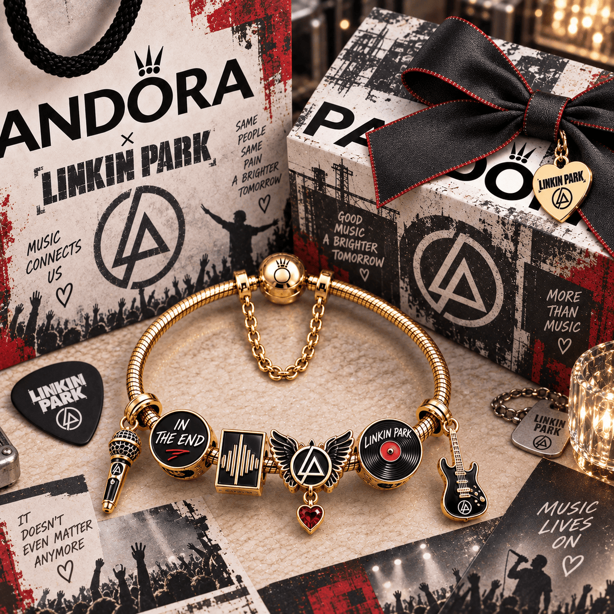 LKP Gold Charm Bracelet Set PTT