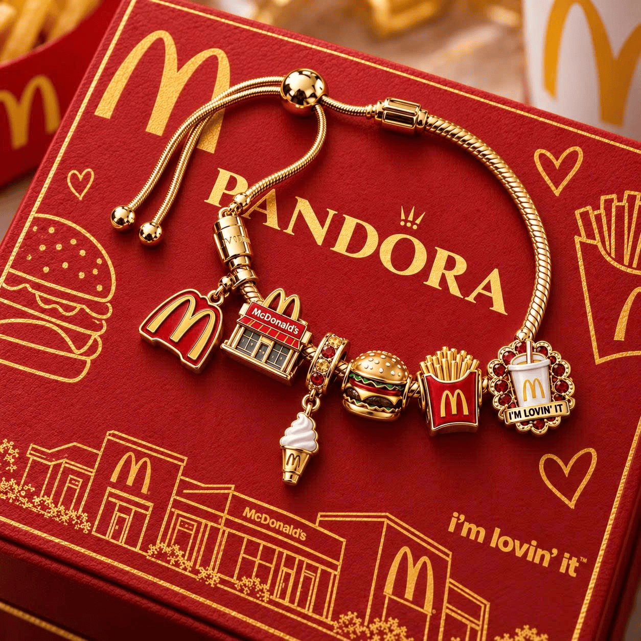 MDN Gold Charm Bracelet Set TTN