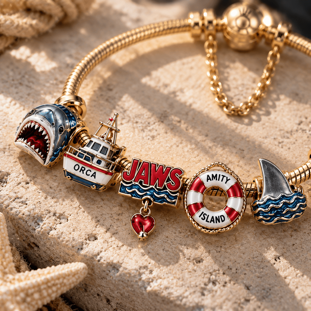 JAWS Gold Charm Bracelet Set PTT