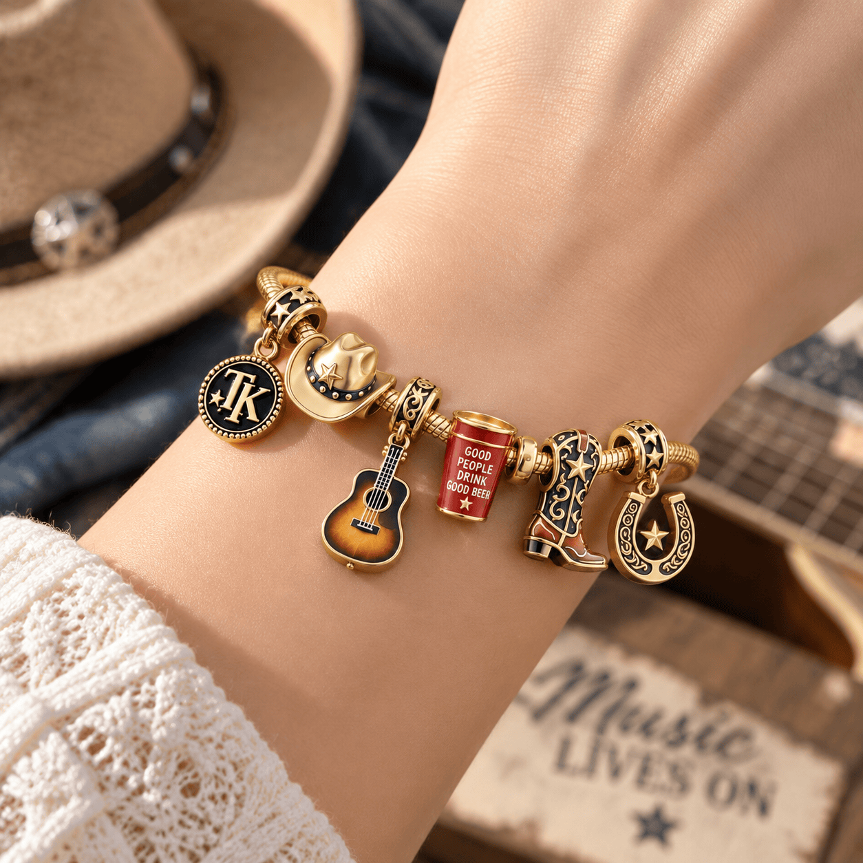 TBKH Gold Charm Bracelet Set TTN