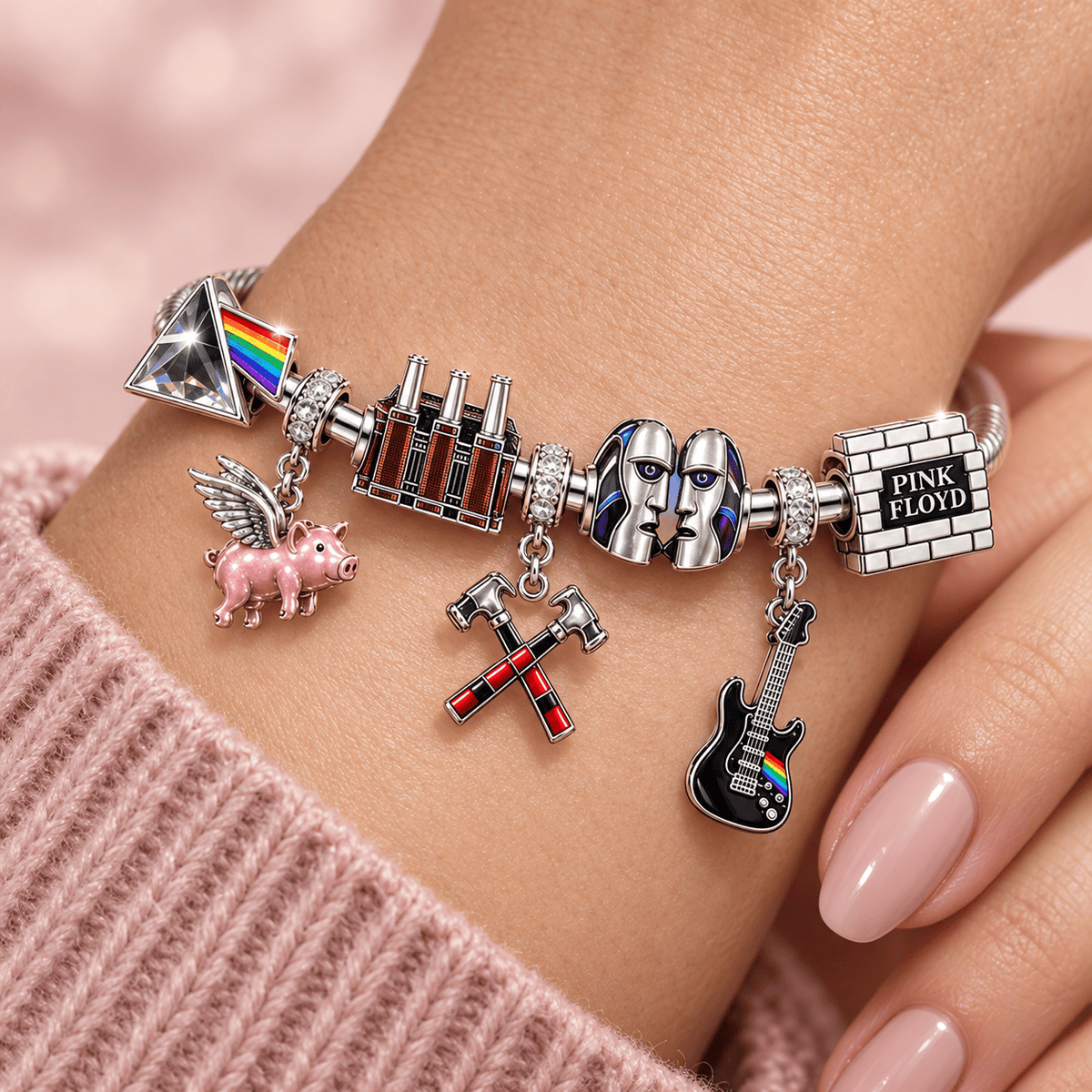 PKFL Sliver Charm Bracelet Set TMH