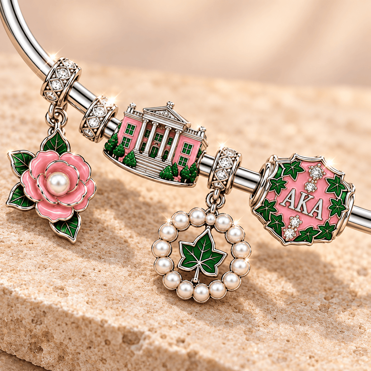 AKA Sliver Charm Bracelet Set TMH