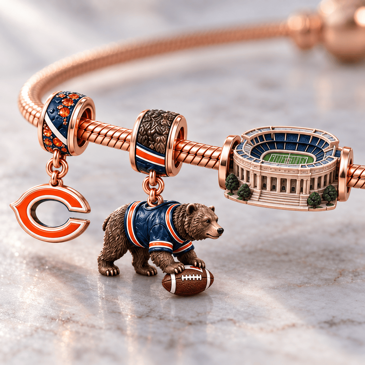 CCB Rose Gold Charm Bracelet Set HQH