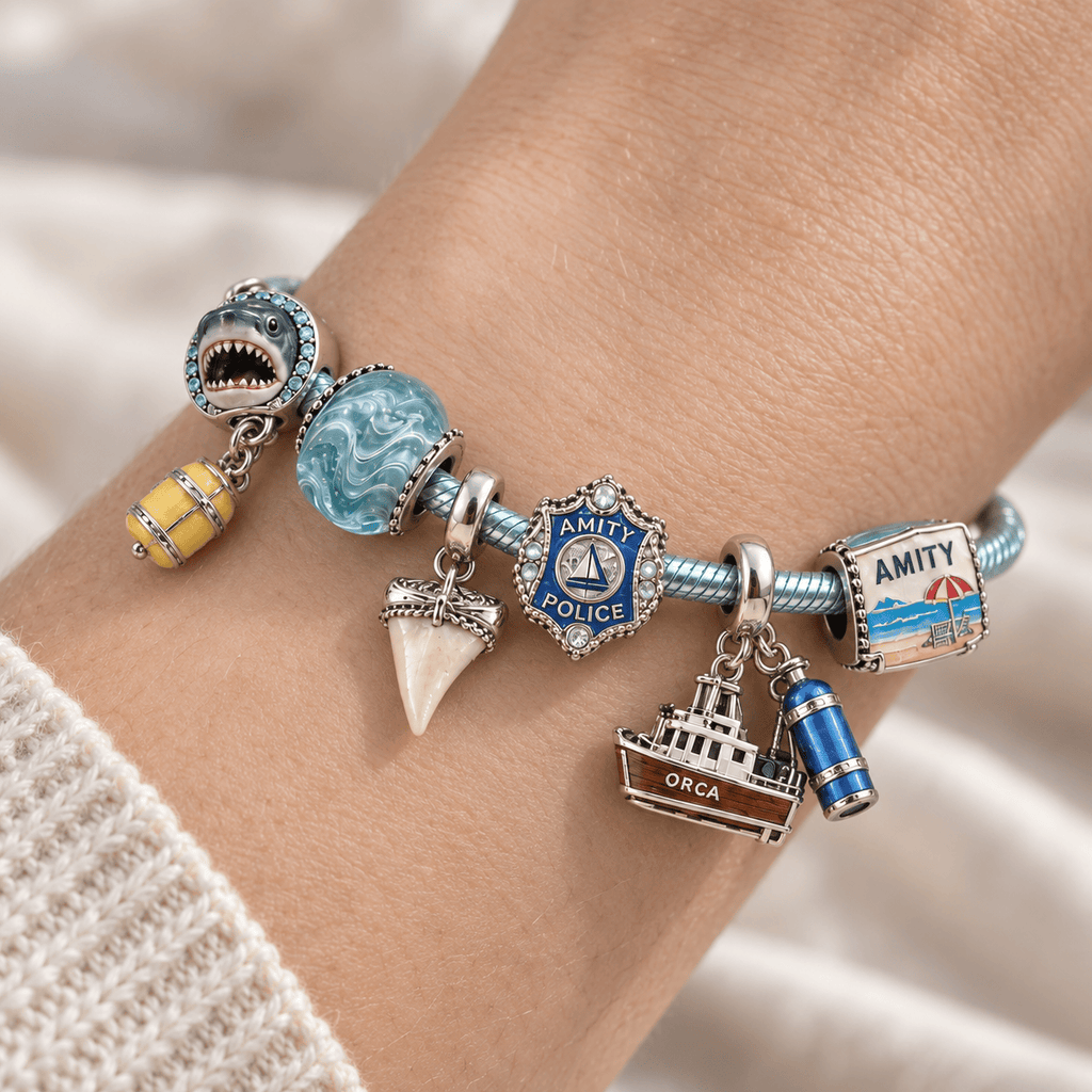JAWS Silver Charm Bracelet Set PTKL