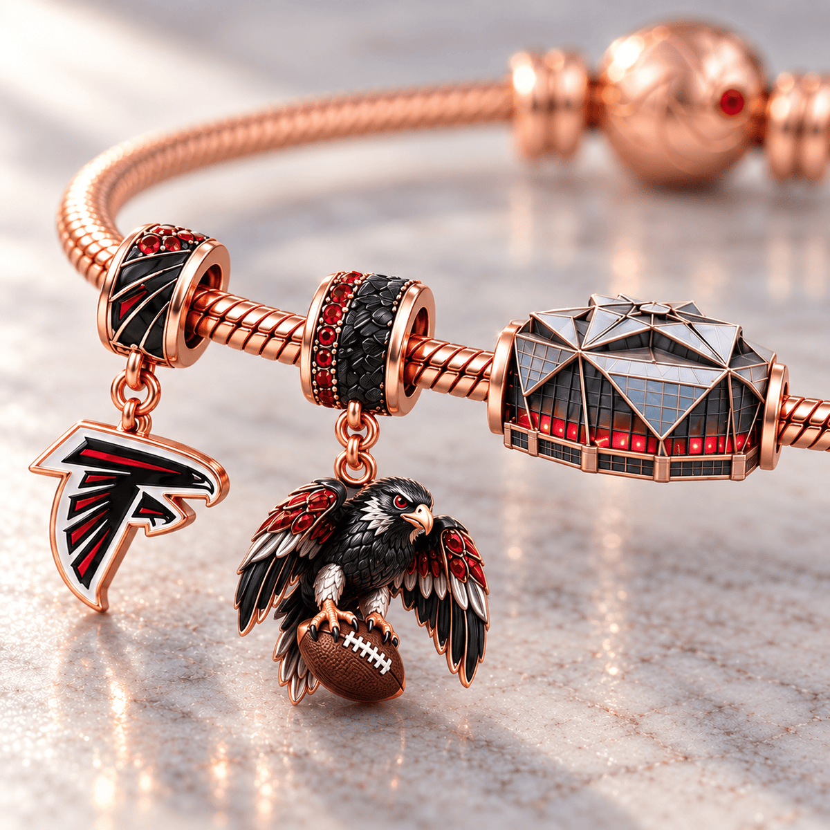ATF Rose Gold Charm Bracelet Set HQH