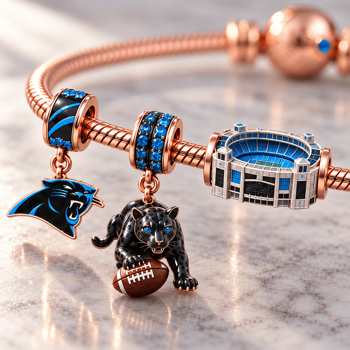 CRPT Rose Gold Charm Bracelet Set HQH