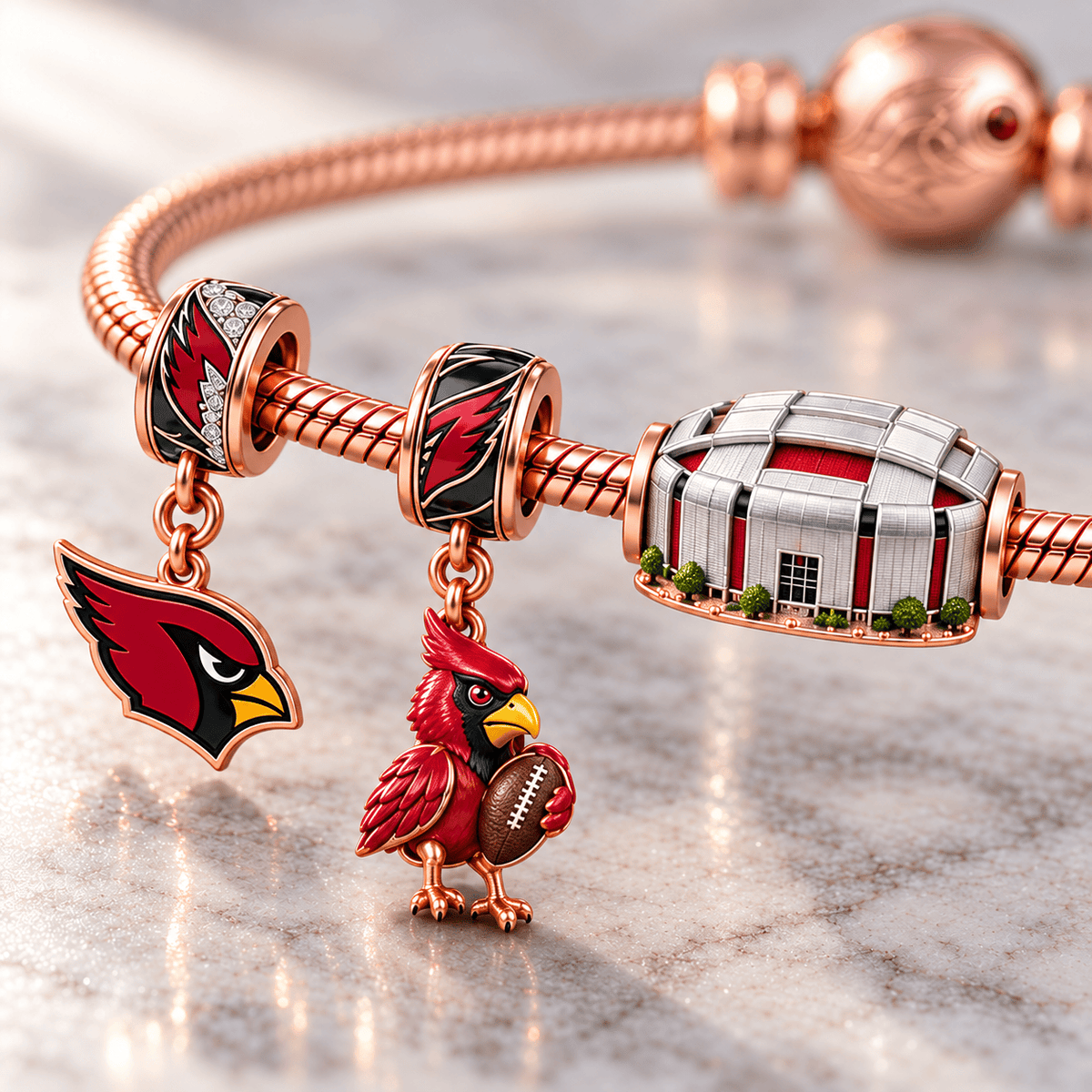 ARCD Rose Gold Charm Bracelet Set HQH