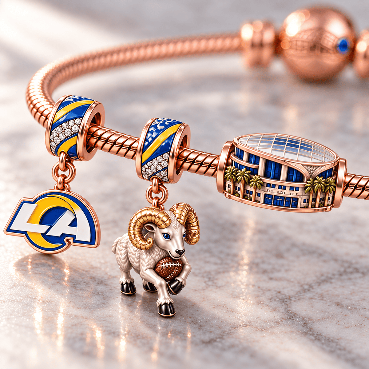 LARS Rose Gold Charm Bracelet Set HQH